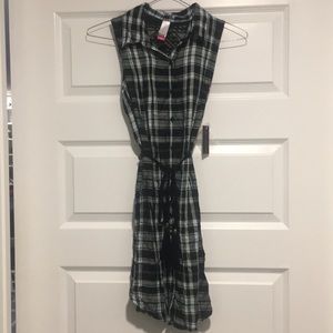 Plaid Dress in Mint and Black